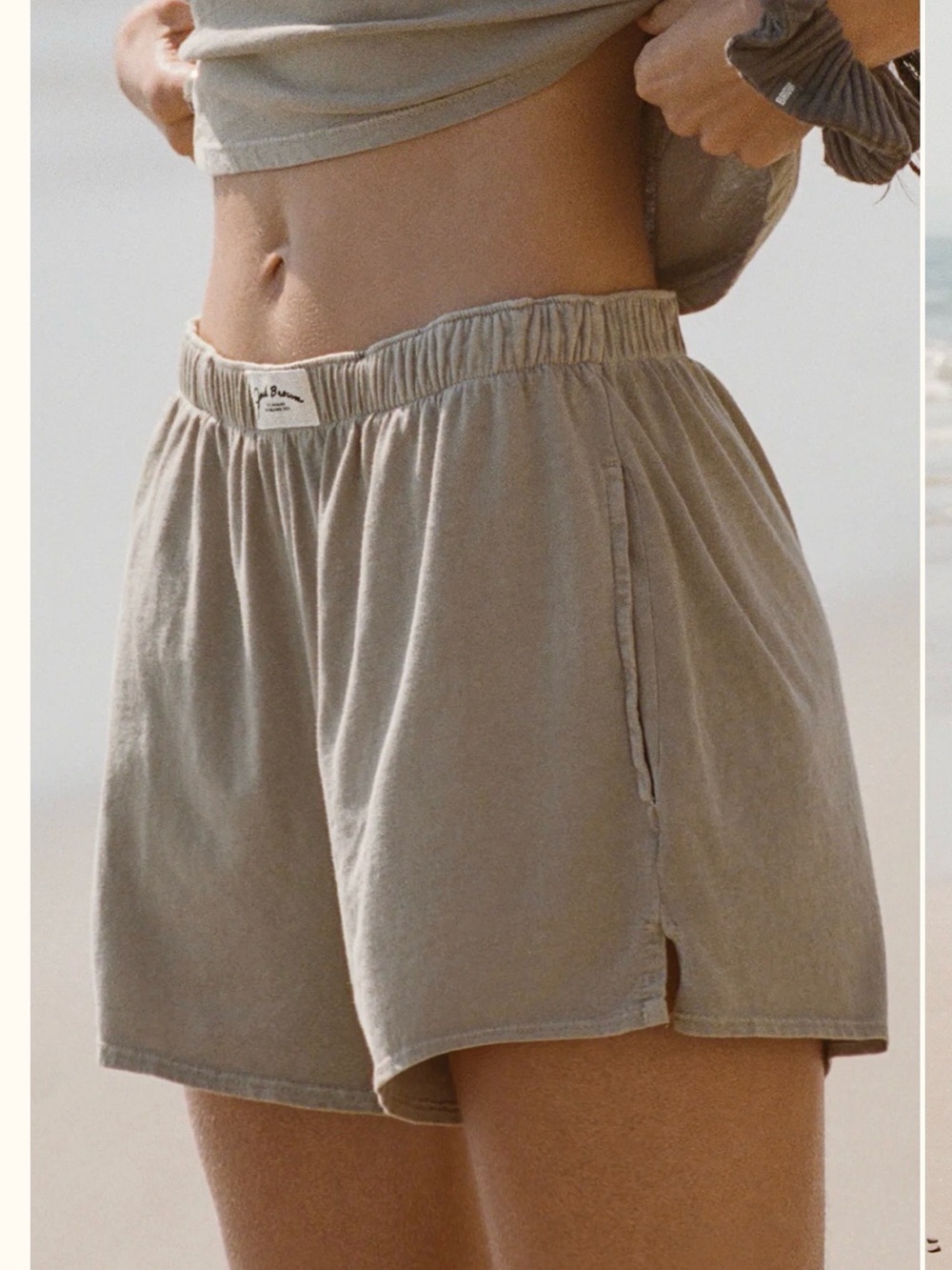 17. Joah Brown boxer Shorts in Sage grey